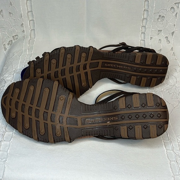 Skechers Leather Strappy Flat Sandals Brown. Womens . S. 8 1/2. - Picture 11 of 11